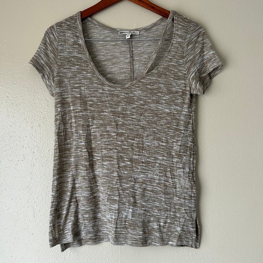 Express One Eleven Heathered Brown Short Sleeve Top Size Small